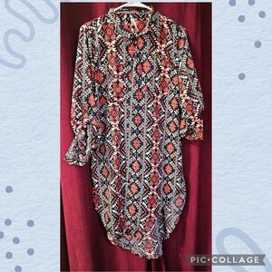 Geometric Patterned Button Down Shirt